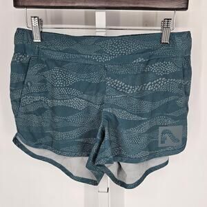 Flylow Athletics Womens Sz XS Running Shorts Slate Blue Print Athletic
